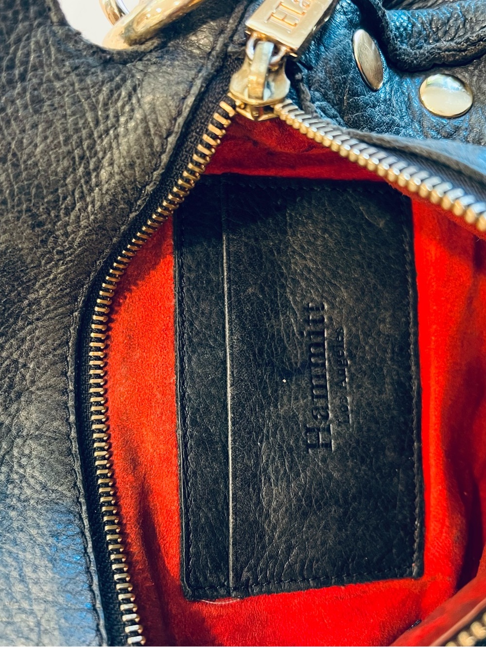 Hammitt Black Leather Crossbody with Gold Studs - Picture 4 of 5